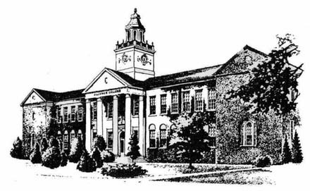 Drawing of a Alliance College campus building.